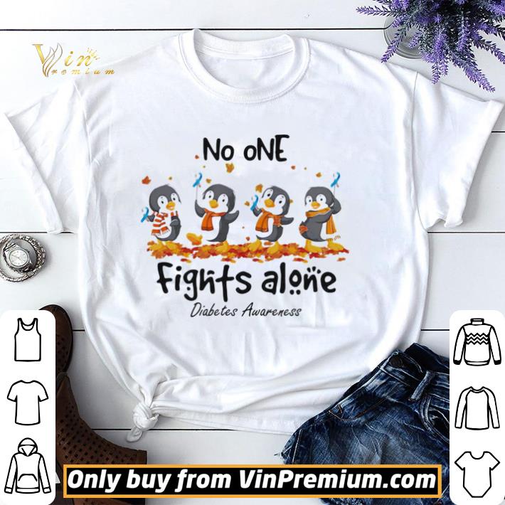 Penguins no one fights alone diabetes awareness shirt sweater