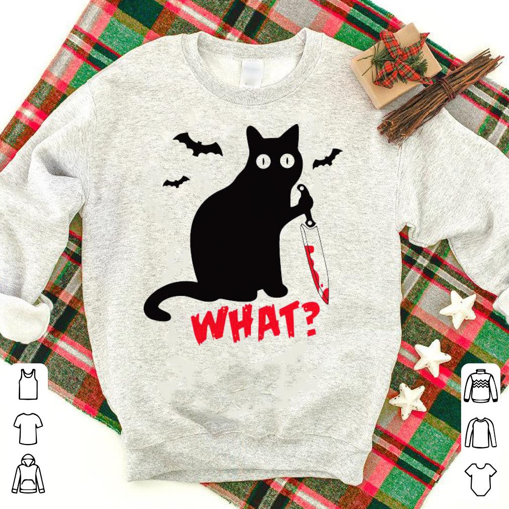 Awesome Black Cat What Murderous Cat With Knife Shirt