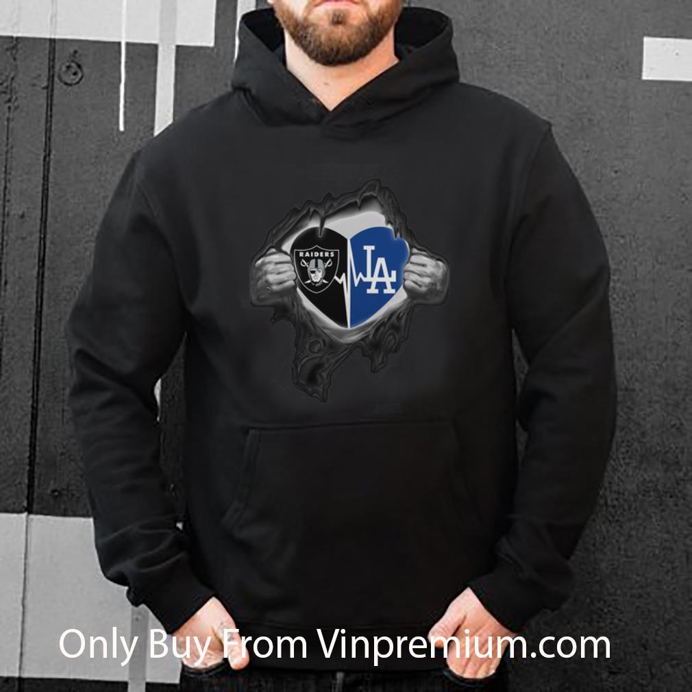 26d6a792 pretty oakland raiders inside my heart los angeles dodgers shirt 4 - Pretty Oakland Raiders Inside My Heart Los Angeles Dodgers shirt