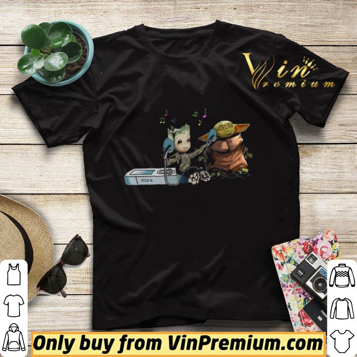 281bb0ff groot and baby yoda share earphone music shirt sweater 4 - Groot And Baby Yoda Share Earphone Music shirt sweater