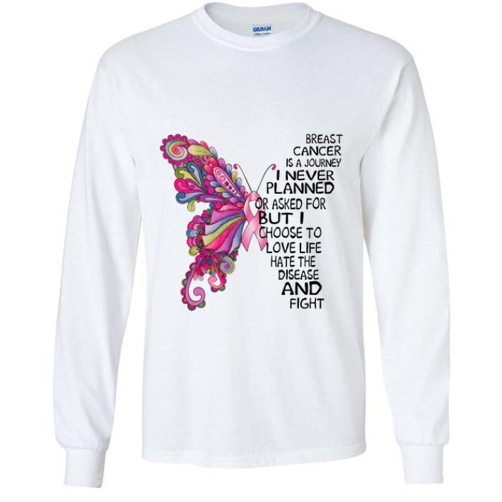 3b975b7b official butterfly breast cancer is a journey i never planned or asked shirt 4 - Official Butterfly Breast Cancer Is A Journey I Never Planned Or Asked shirt