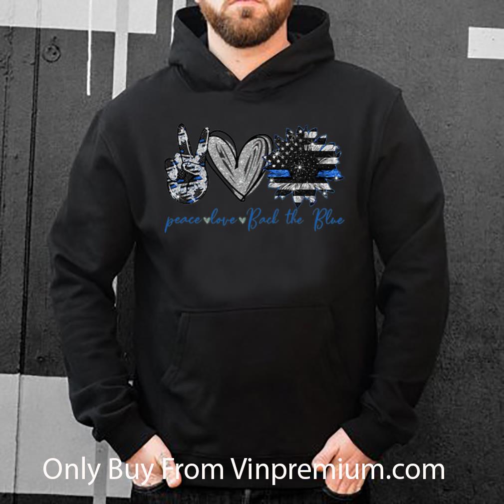 3fc55fc3 pretty peace love back the blue flag shirt 4 - Pretty Peace Love Back The Blue Flag shirt
