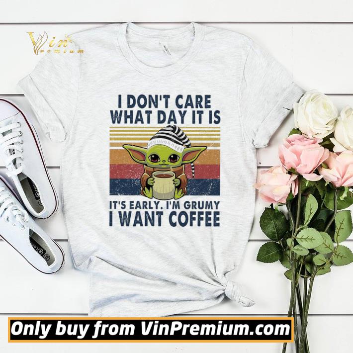 4202a06f baby yoda i don t care what day it is it s early i m grumy i want coffee shirt sweater 4 - Baby Yoda I Don't Care What Day It Is It's Early I'm Grumy I Want Coffee shirt sweater