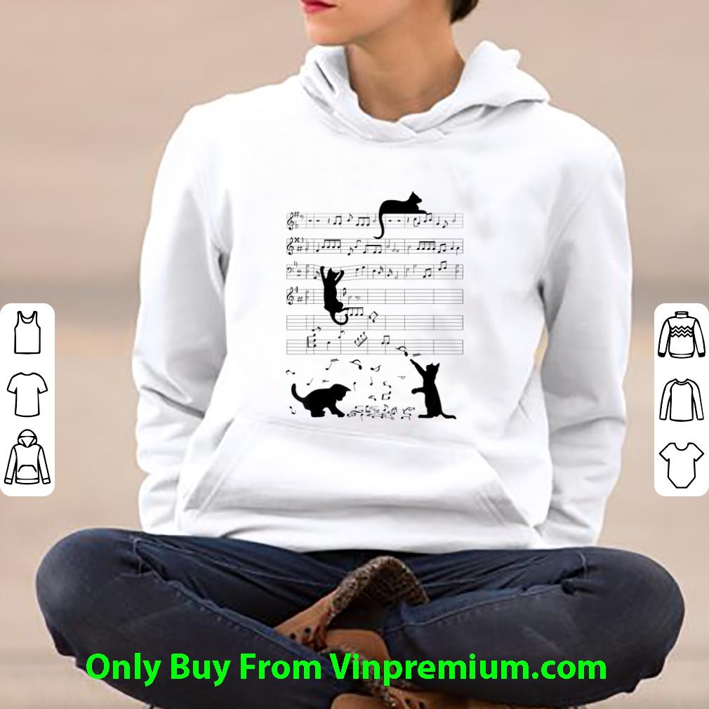 43cefcea pretty black cat playing mucsic note clef musician shirt 4 - Pretty Black Cat Playing Mucsic Note Clef Musician shirt