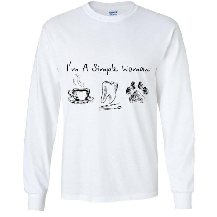 6496b648 top i m a simple woman coffee dentist tooth and paw dog shirt 4 - Top I’m A Simple Woman Coffee Dentist Tooth And Paw Dog shirt