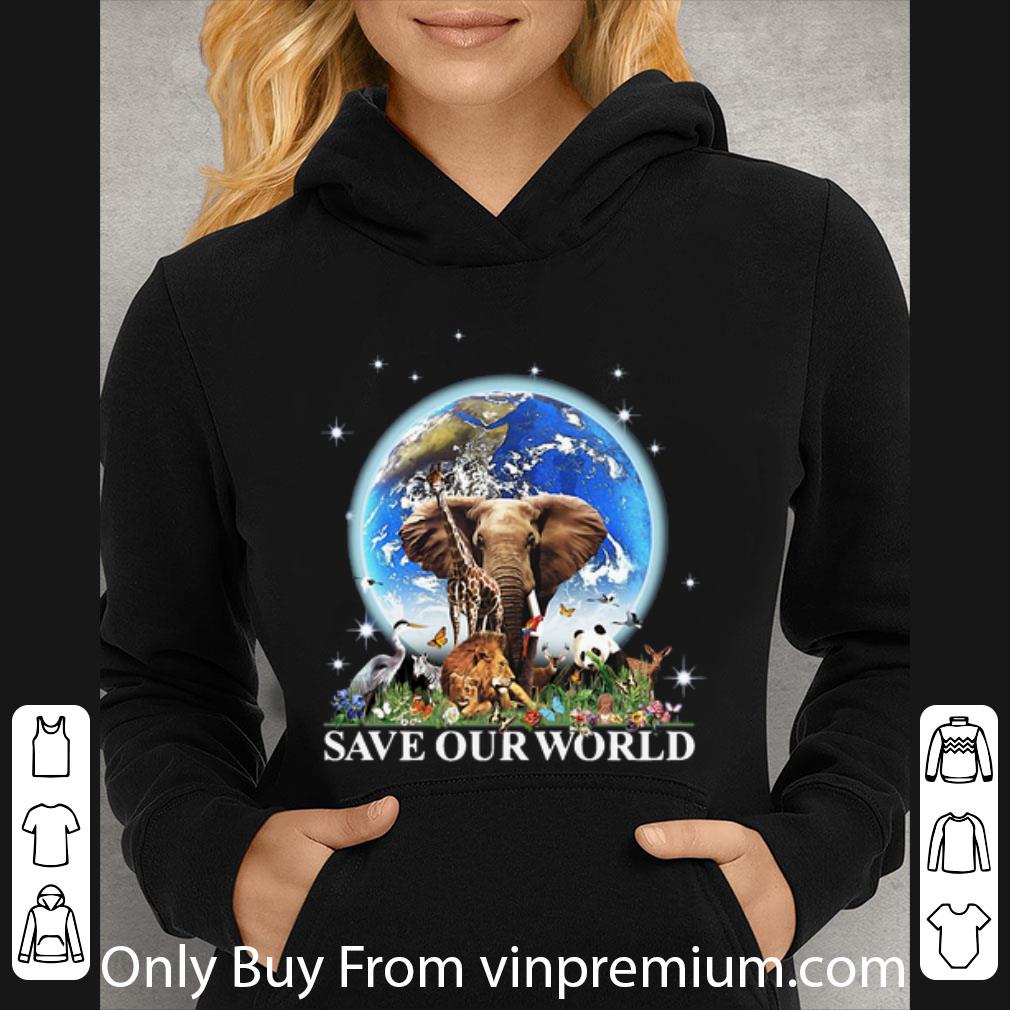 a176608e nice elephant lion panda animals earth save our world shirt 4 - Nice Elephant Lion Panda Animals Earth Save Our World shirt