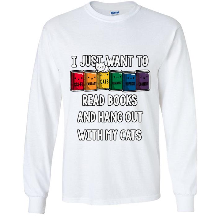 ab174180 great i just want to read books and hang out with my cats shirt 4 - Great I Just Want To Read Books And Hang Out With My Cats shirt