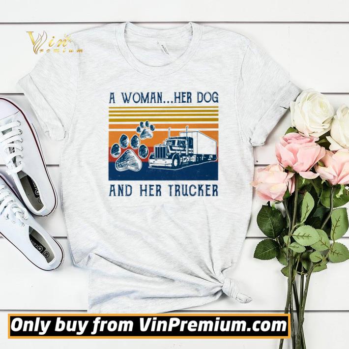b36cb32f funny a woman her dog and her trucker vintage shirt sweater 4 - Funny A Woman Her Dog and Her Trucker vintage shirt sweater