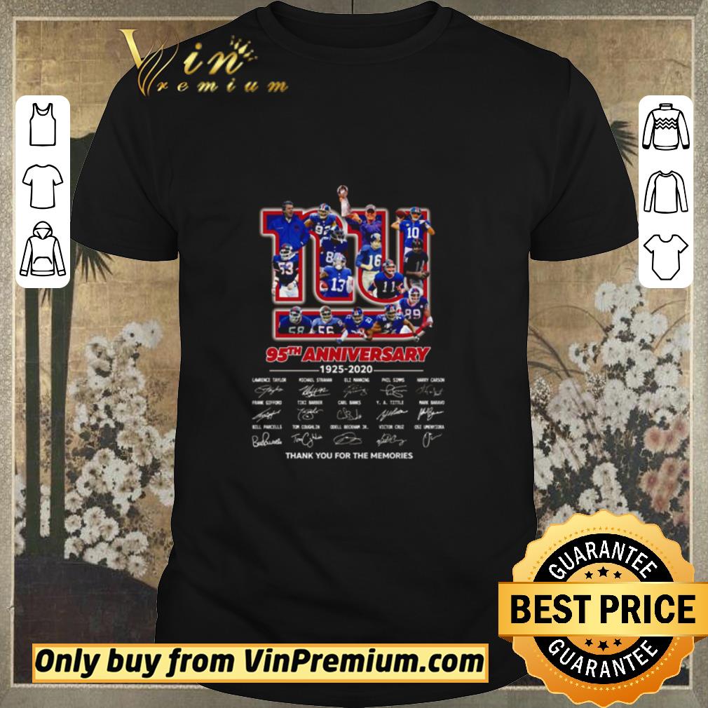 Original New York Giants 95th anniversary 1925-2020 signature thank you for the memories shirt sweater