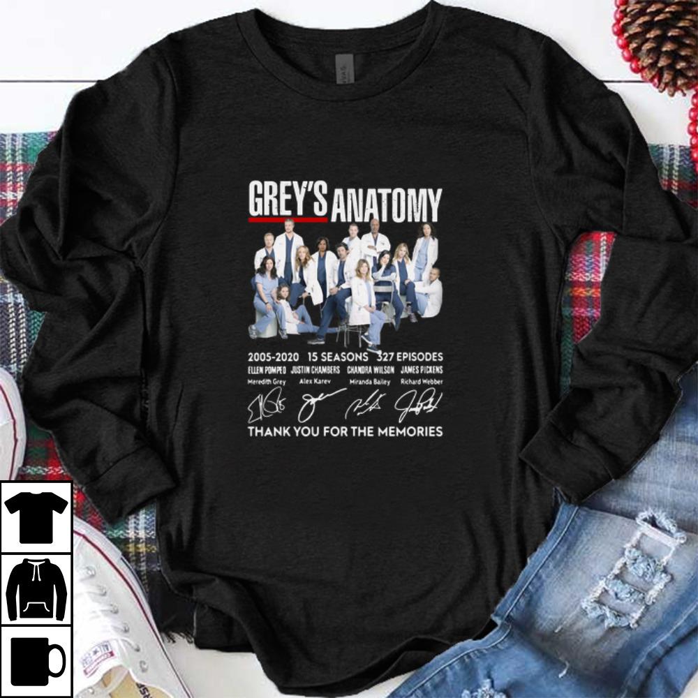 Top Grey's Anatomy Signatures Thank You For The Memories shirt
