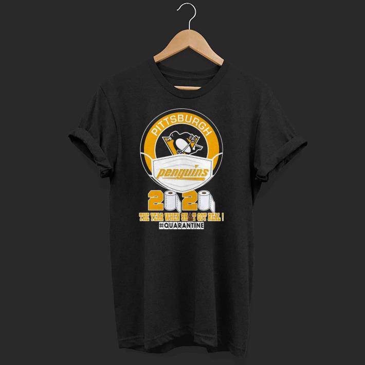 Awesome Pittsburgh Penguins Face Mask 2020 The Year When Shit Got Real Quarantine Shirt
