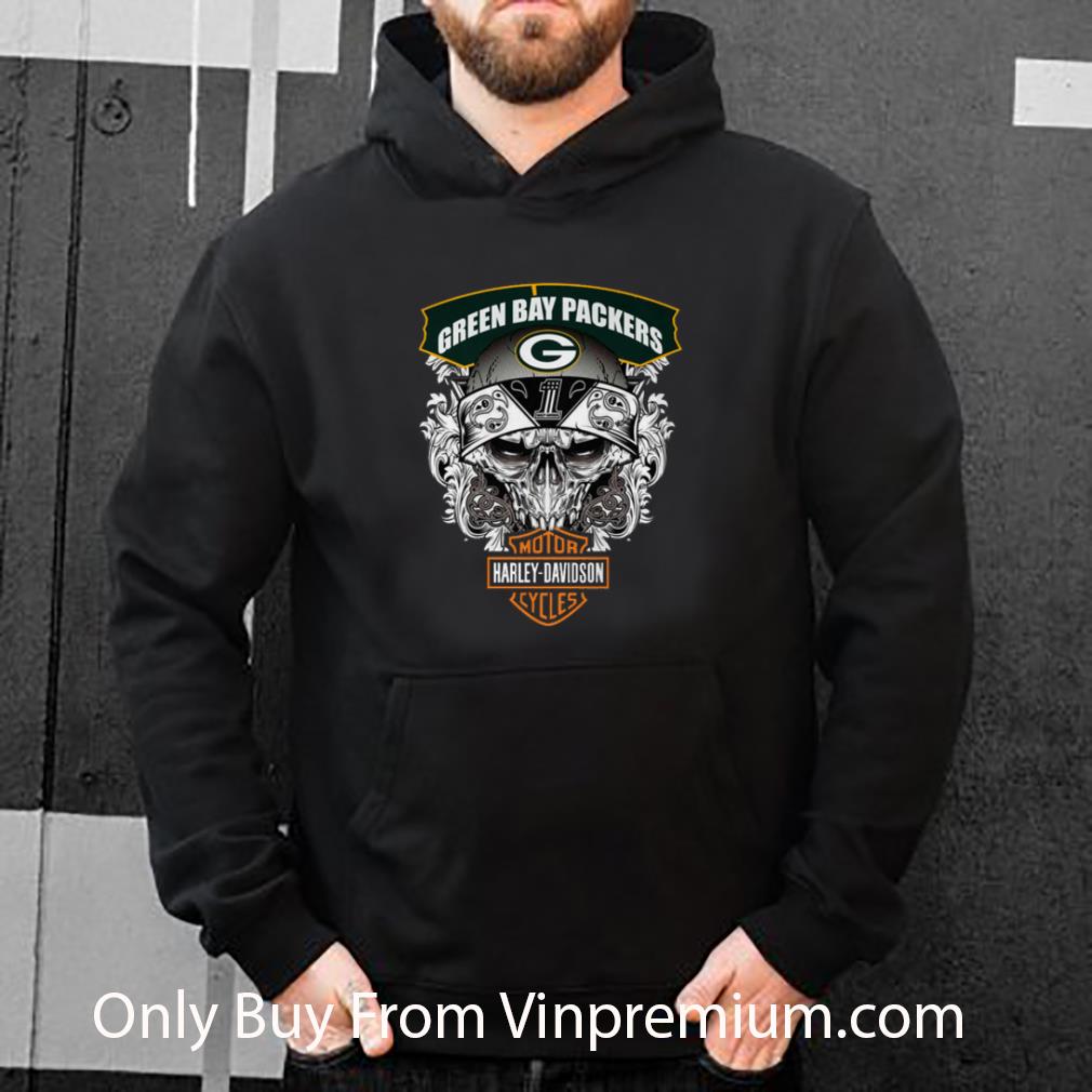 df7eae6e original skull green bay packers harley davidson shirt 4 - Original Skull Green Bay Packers Harley-davidson shirt