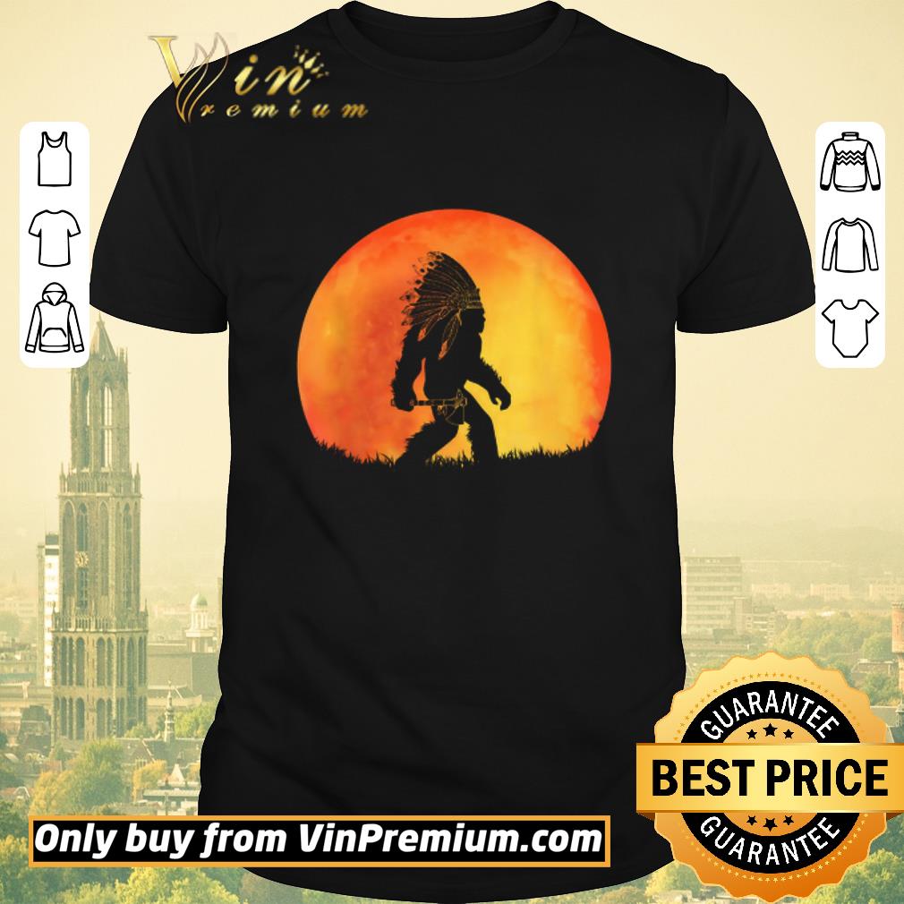 Awesome Bigfoot Native Under The Red Moon shirt sweater