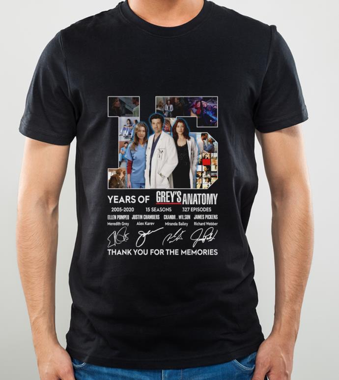 ee45515e official 15 years of grey s anatomy 2005 2020 thank you for the memories shirt 4 - Official 15 Years Of Grey's Anatomy 2005-2020 Thank You For The Memories shirt