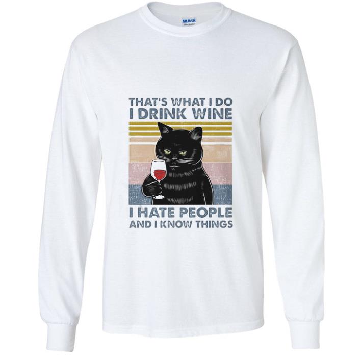 0d55b818 hot black cat that s what i do i drink wine i hate people and i know things vintage shirt 4 - Hot Black Cat That’s What I Do I Drink Wine I Hate People And I Know Things Vintage shirt