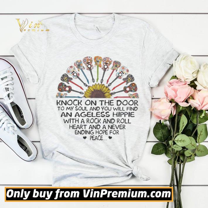 1688f4b8 sunflower guitars knock on the door to my soul and you will find an ageless hippie with a rock and roll heart and a never ending hope for peace shirt sweater 4 - Sunflower Guitars Knock on the door to my soul and you will find an ageless hippie with a rock and roll heart and a never ending hope for peace shirt sweater