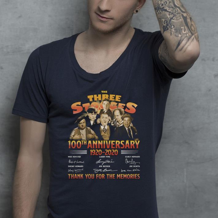 4a99887e the three stooges 100th anniversary 1920 2020 signatures shirt 4 - The Three Stooges 100th Anniversary 1920-2020 Signatures Shirt