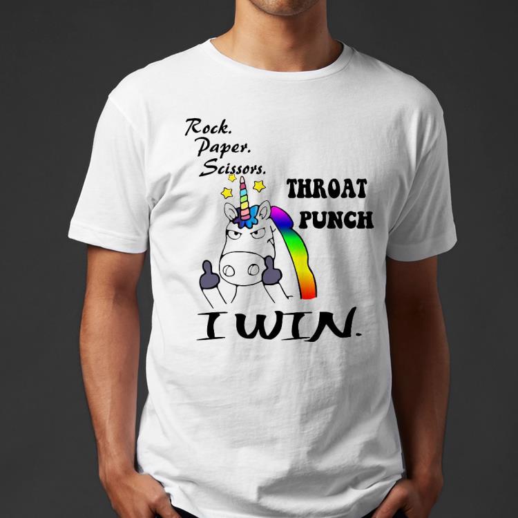 67cf3c88 lgbt unicorn rock paper scissors throat punch i win shirt 4 - LGBT Unicorn rock paper scissors Throat punch I win Shirt