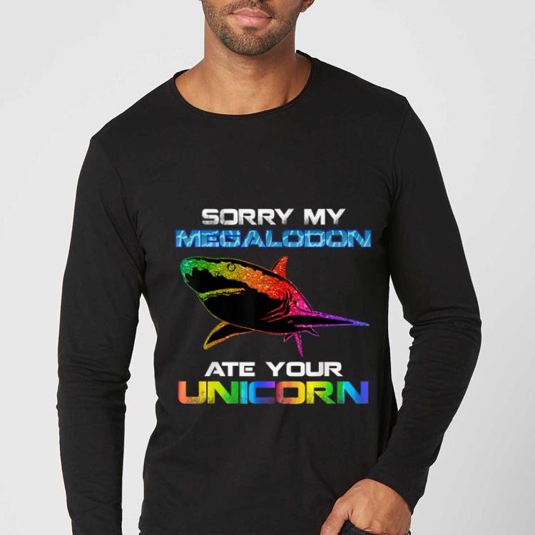b8a3e841 awesome lgbt sorry my megalodon shark ate your unicorn rainbow shirt 4 - Awesome LGBT Sorry My Megalodon Shark Ate Your Unicorn Rainbow shirt