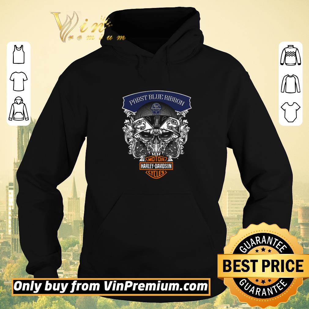 cf82ce8a top skull pabst blue ribbon motor harley davidson cycles shirt sweater 4 - Top Skull Pabst Blue Ribbon Motor Harley Davidson Cycles shirt sweater