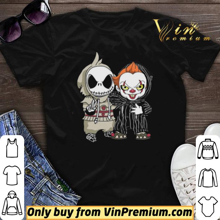 Pretty Jack Skellington And Pennywise Black Disney Happy Halloween shirt sweater