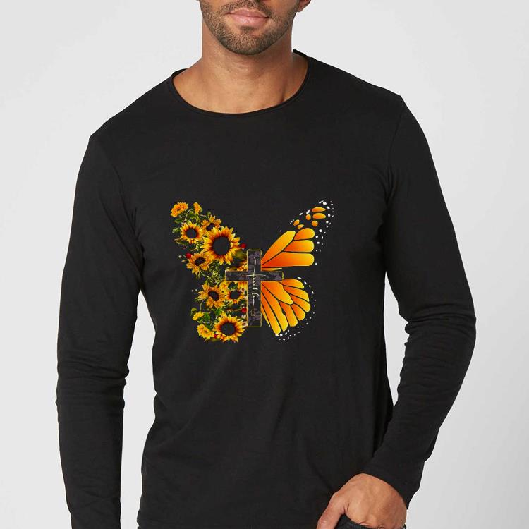 018cc685 butterfly sunflower jesus shirt 4 - Butterfly Sunflower Jesus Shirt