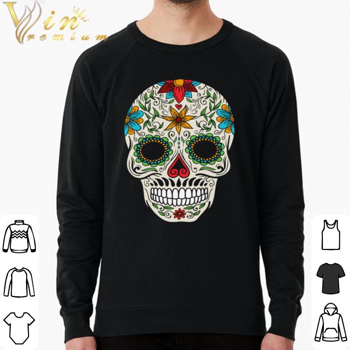 10d80485 hot floral sugar skull day of the dead shirt sweater 4 - Hot Floral Sugar Skull Day Of The Dead shirt sweater