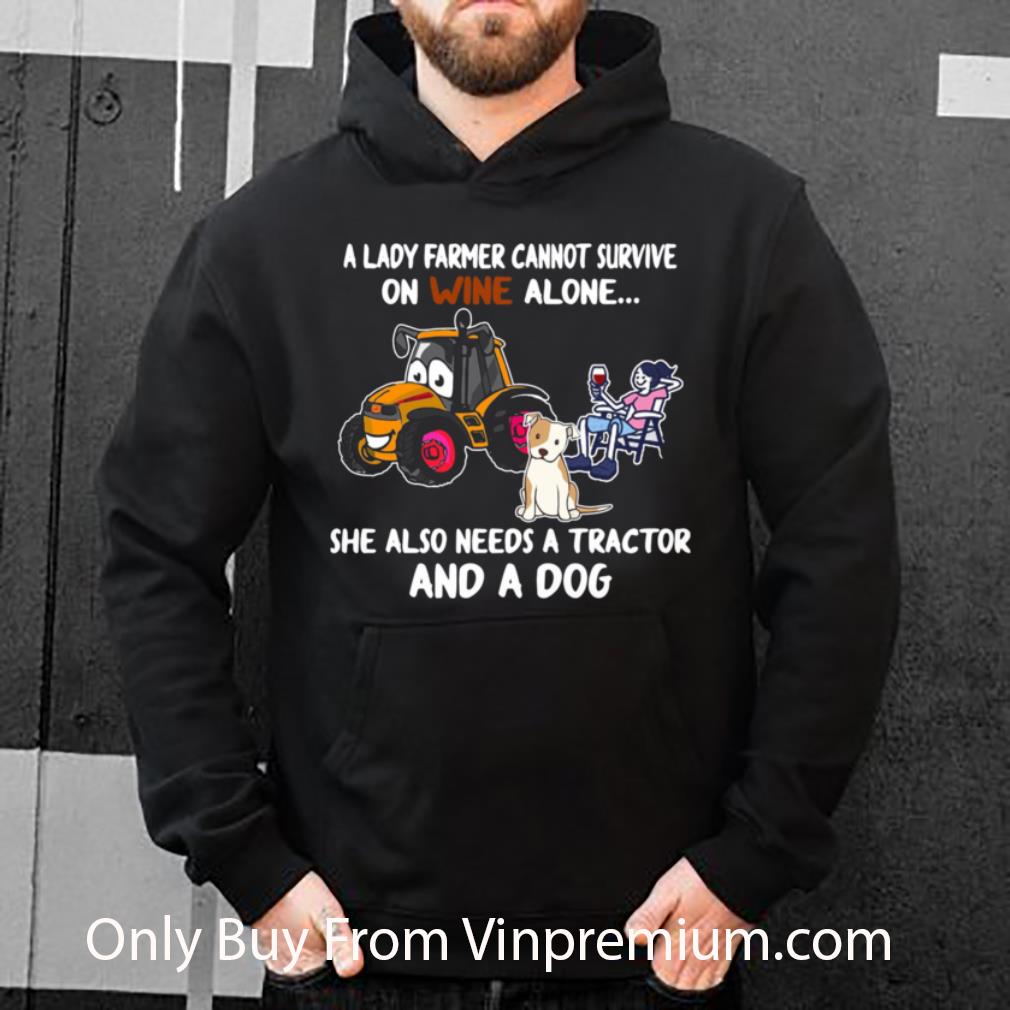 52cdff6f awesome a lady farmer cannot survive on wine alone she also needs a tractor shirt 4 - Awesome A Lady Farmer Cannot Survive On Wine Alone She Also Needs A Tractor shirt