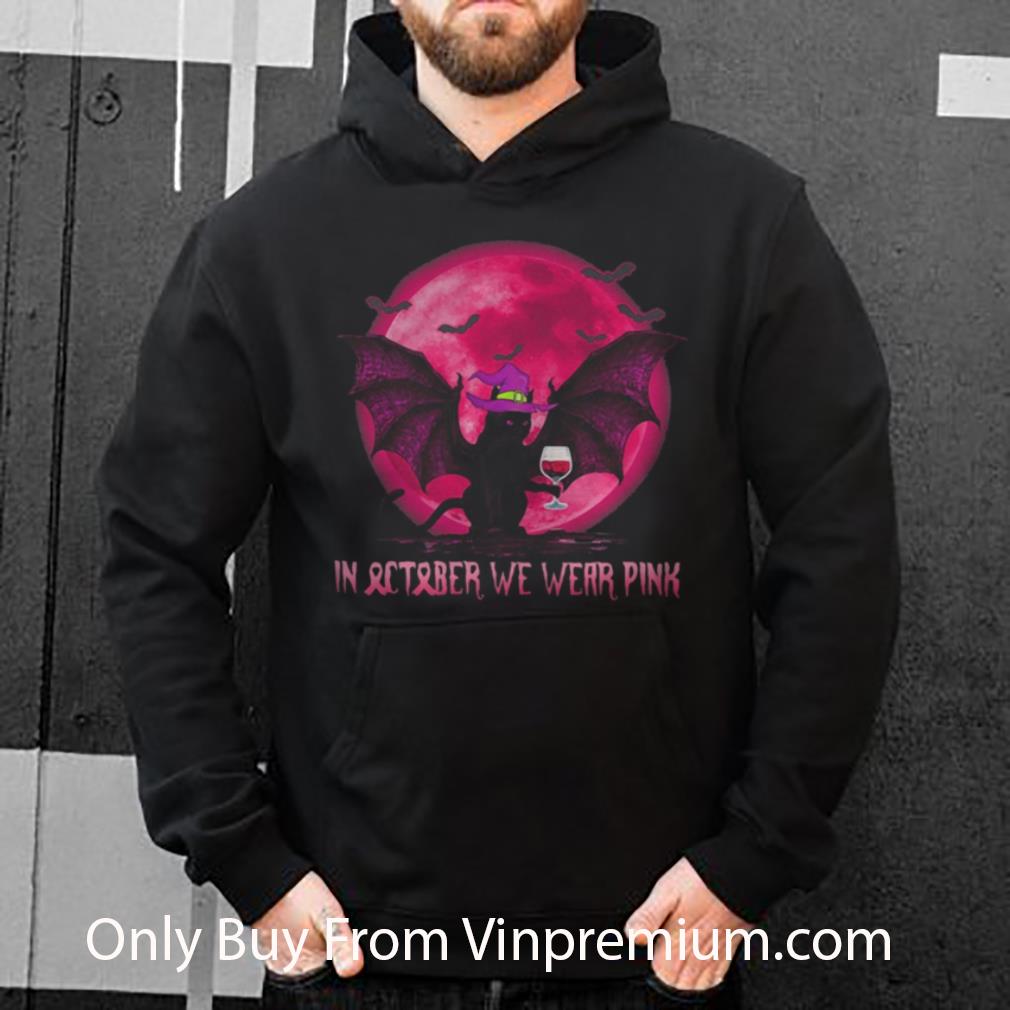 5e446ac3 premium halloween bat cat witch in october we wear pink moon shirt 4 - Premium Halloween Bat Cat Witch In October We Wear Pink Moon shirt