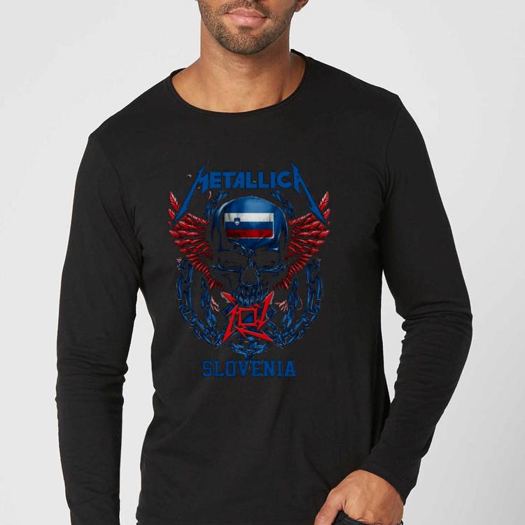 5f11a4ae skull metallica slovenia flag shirt 4 - Skull Metallica Slovenia Flag Shirt