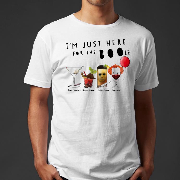 71bd01fc nice i m just here for the booze jason voorhees bloody krueger shirt 4 - Nice I’m Just Here For The Booze Jason Voorhees Bloody Krueger Shirt