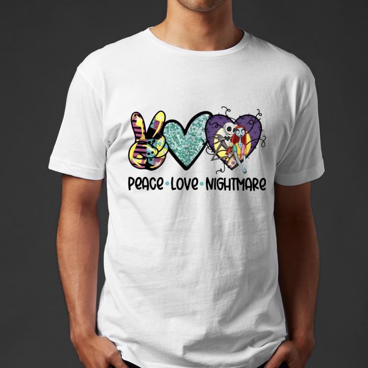 774e6c43 peace love nightmare jack skellington and sally shirt 4 - Peace Love Nightmare Jack Skellington And Sally Shirt