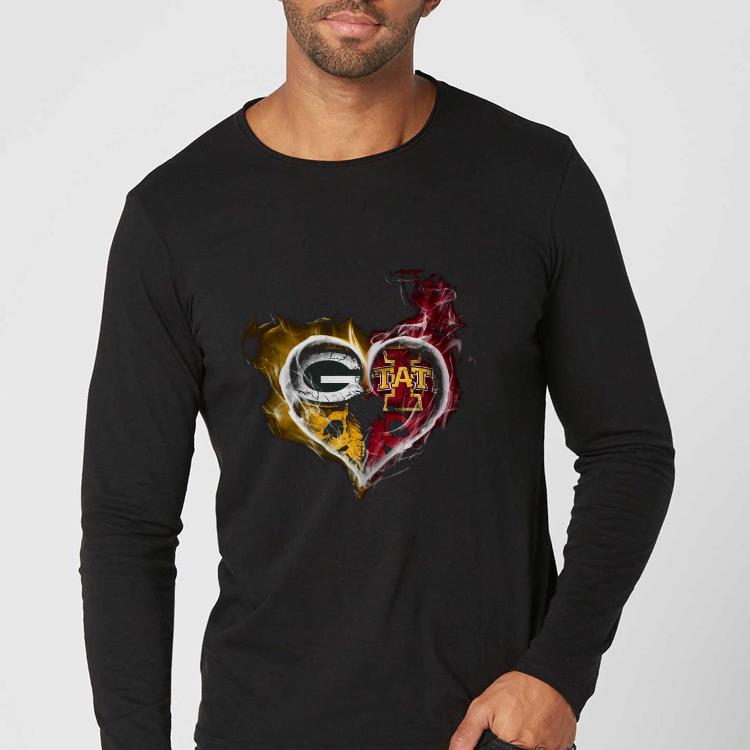 7ce885d6 heart green bay packers and iowa state cyclones shirt 4 - Heart Green Bay Packers and Iowa State Cyclones Shirt