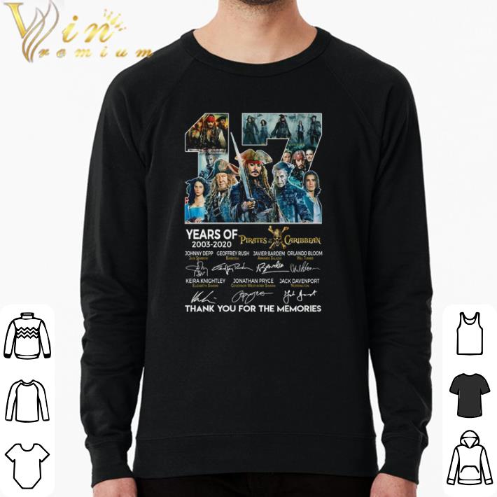 8585c64d top 17 years of pirates caribbean 2003 2020 thank you for the memories shirt sweater 4 - Top 17 years of Pirates Caribbean 2003 2020 thank you for the memories shirt sweater
