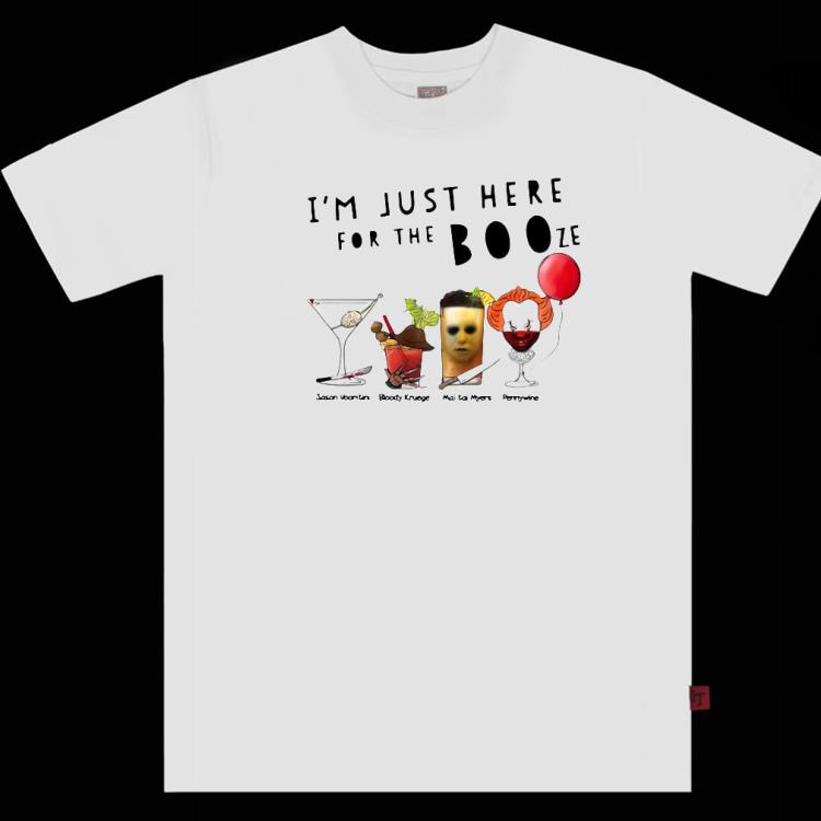 Nice I’m Just Here For The Booze Jason Voorhees Bloody Krueger Shirt