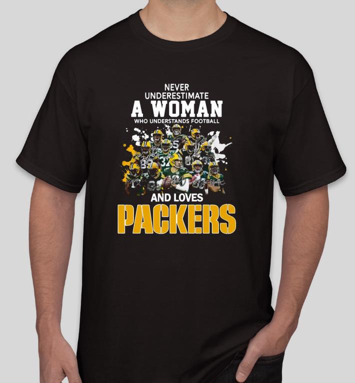 a10c09d9 nice never underestimate a woman who understands football and loves packers signatures shirt 4 - Nice Never underestimate a woman who understands football and loves Packers signatures Shirt