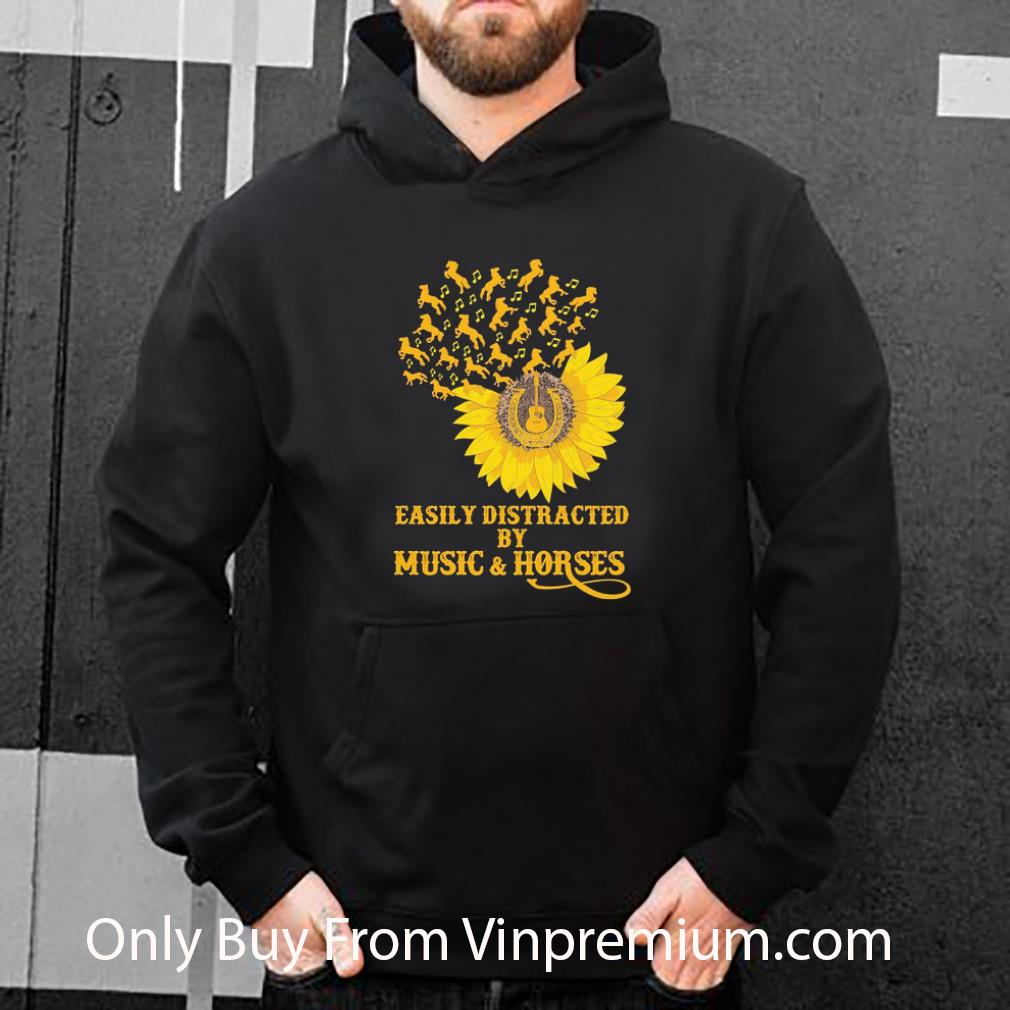 ffe8d16c great sunflower easily distracted by music and horses shirt 4 - Great Sunflower Easily Distracted By Music And Horses shirt
