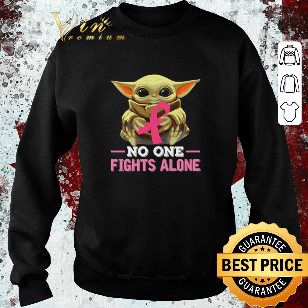 2f6b92c2 top star wars baby yoda hold breast cancer awareness pink no one fights alone shirt 4 - Top Star Wars Baby Yoda hold Breast cancer awareness pink no one fights alone shirt