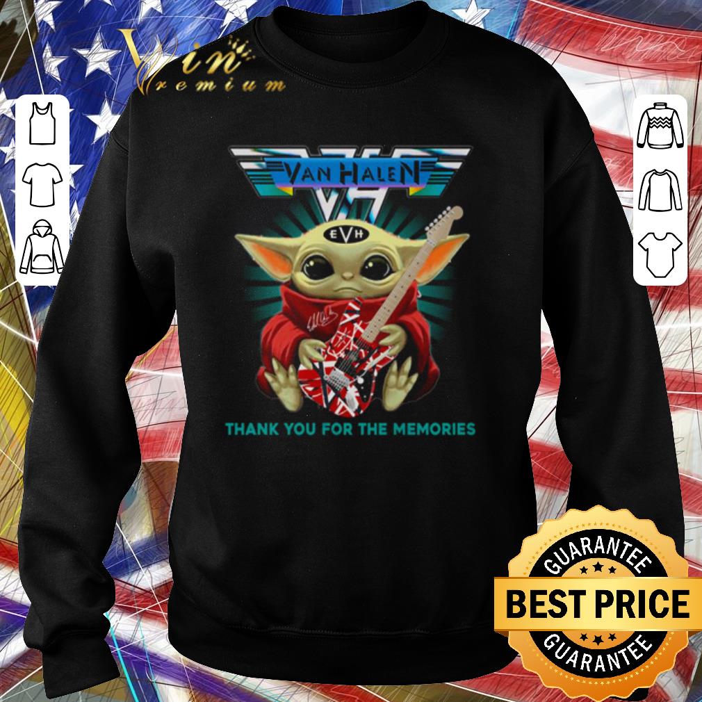 5912fecb official baby yoda hug eddie van halen thank you for the memories signatures shirt 4 - Official Baby Yoda Hug Eddie Van Halen thank you for the memories signatures shirt