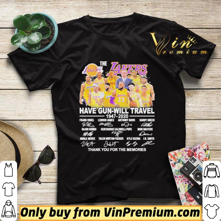 Pretty The Laker Have Gun Will Travel 1947-2020 signatures thank your the memories shirt sweater 76fae8a2 pretty the laker have gun will travel 1947 2020 signatures thank your the memories shirt sweater 4 - Pretty The Laker Have Gun Will Travel 1947-2020 signatures thank your the memories shirt sweater