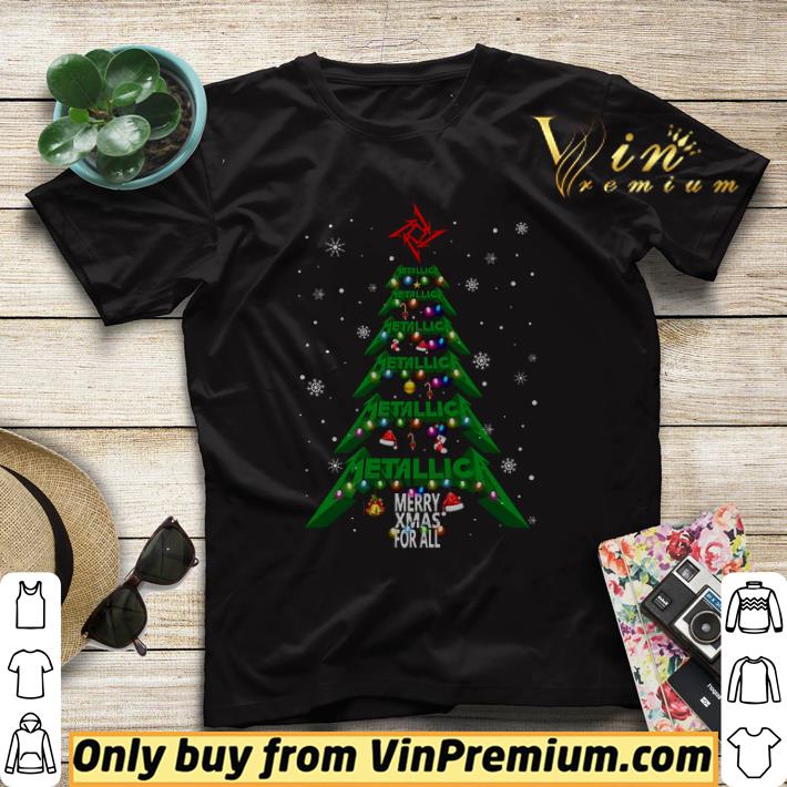 7882d110 premium metallica logo merry xmas for all christmas tree tshirt 4 - Premium Metallica logo Merry Xmas for all Christmas tree tshirt