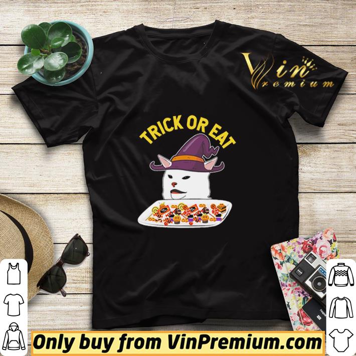 e23b9ca1 trick or eat smudge cat meme face with witch costume hats shirt sweater 4 - Trick or eat smudge cat meme face with witch costume hats shirt sweater