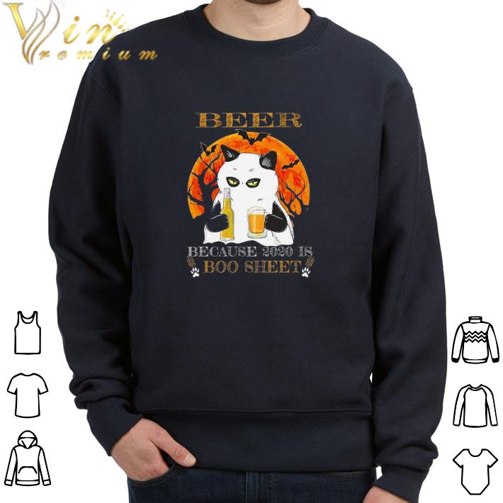 e9638622 official halloween cat beer because 2020 is boo sheet tshirt 4 - Official Halloween Cat Beer Because 2020 Is Boo Sheet tshirt