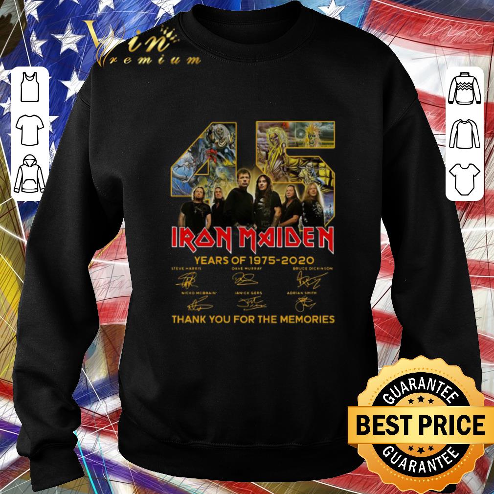 92ede95a pretty 45 years of iron maiden 1975 2020 thank you for the memories signatures shirt 4 - Pretty 45 Years Of Iron Maiden 1975 2020 Thank You For The Memories Signatures shirt