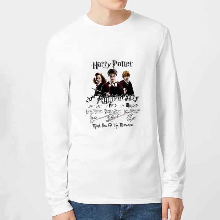 2f7206fd funny harry potter 20th anniversary 2001 2021 7 parts 1179 minutes thank you for the memories signatures tshirt sweater 4 - Funny Harry Potter 20th Anniversary 2001 2021 7 Parts 1179 Minutes Thank You For The Memories Signatures tshirt sweater