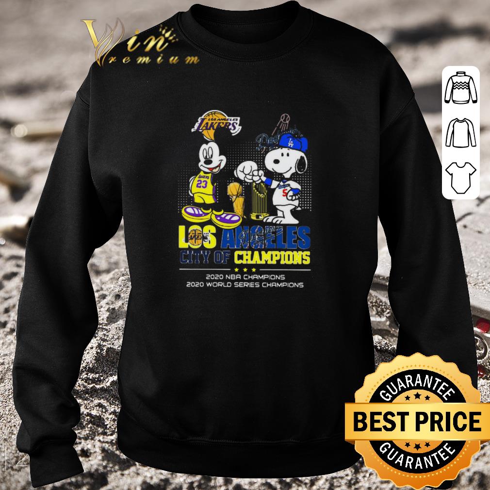 bbc681c0 hot mickey mouse and snoopy los angeles city champions 2020 nba champions 2020 world series champions shirt 4 - Hot Mickey Mouse And Snoopy Los Angeles City Champions 2020 NBA Champions 2020 World Series Champions shirt