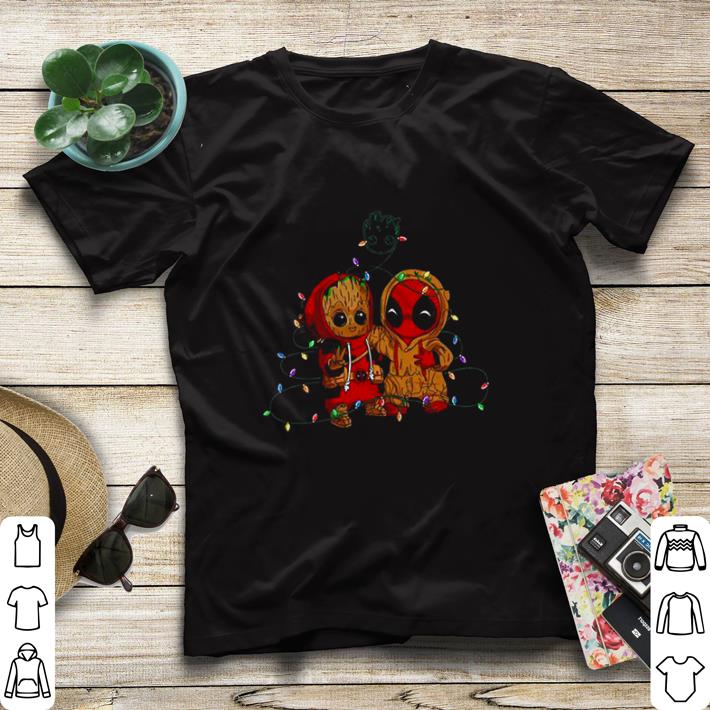dacc3c58 funny baby groot and baby deadpool merry christmas light shirt sweater 4 - Funny Baby Groot And Baby Deadpool Merry Christmas Light shirt sweater