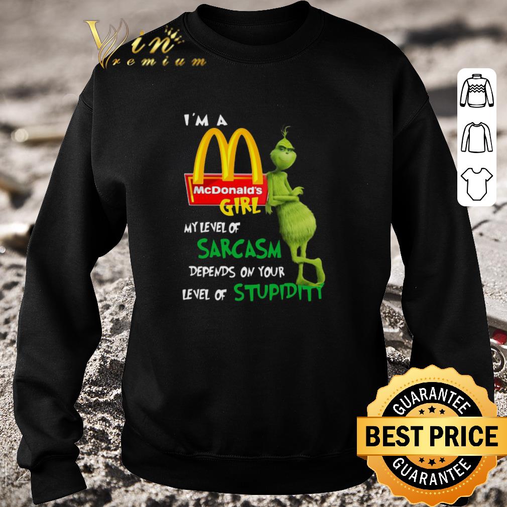 fd5ce4b3 pretty grinch i m a mcdonald s girl my level of sarcasm depends on your level of stupidity shirt 4 - Pretty Grinch I’m A McDonald’s Girl My Level Of Sarcasm Depends On Your Level Of Stupidity shirt