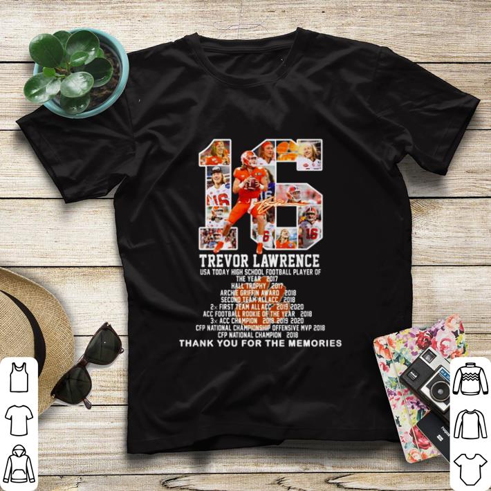 09f1c610 funny 16 trevor lawrence thank you for the memories clemson tigers shirt sweater 4 - Funny 16 Trevor Lawrence thank you for the memories Clemson Tigers shirt sweater