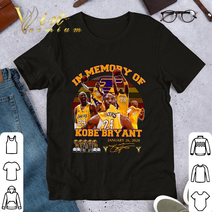 Hot Vintage In Memory Of Kobe Bryant 24 Laker Signed January 26 2020 shirt
